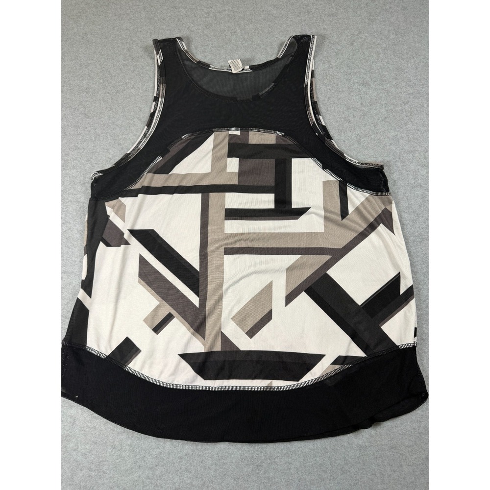Xersion Womens Tank Top Black Gray Geometric Print Size XL Workout SKU 218